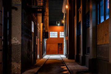 Naklejka na ściany i meble Empty street at night 
