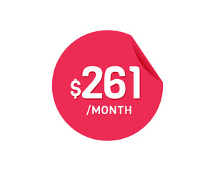 $261 Dollar Month. 261 USD Monthly sticker
