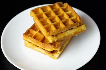 waffles on a white plate