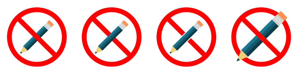 Pencil are forbidden. Vector illustration. You cannot Use a pencil