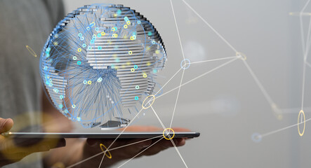 global network and data exchanges over the world