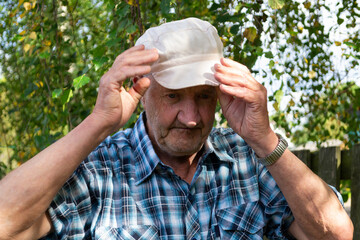 man in the garden outside