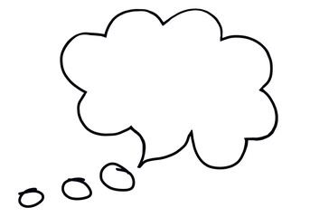 Bubble dialog doodle hand drawn. Cartoon blank cloud
