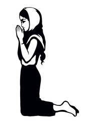 Vector image of the praying girl