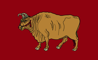 Ox year chinese style ox illustration
