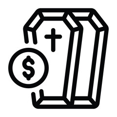 
Dollar coffin glyph icon 
