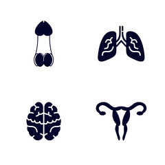 Set of Organ human logo design vector template, Organs logo design concept, Icon symbol