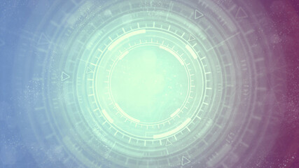 Obraz premium Abstract 3D illustration - vivid digital abstract background of moving hud or ui circles, it concept