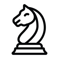 
Business strategy, chess knight glyph icon
