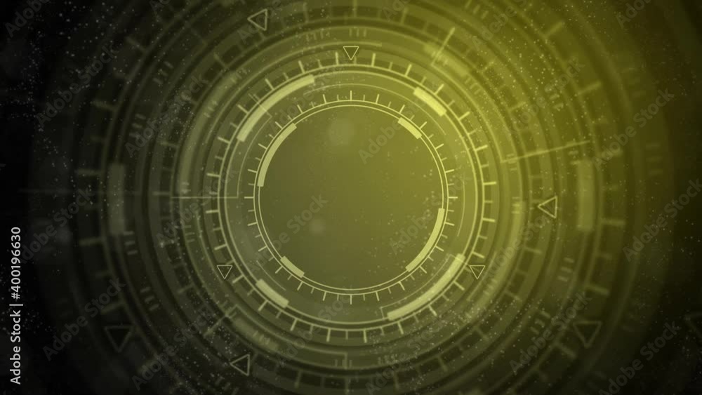 Poster 4k 60 fps 3d animation - bright digital abstract background of moving hud or ui circles, scientific 