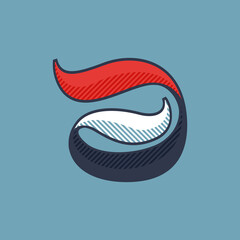 Letter A logo with shadow lines effect.