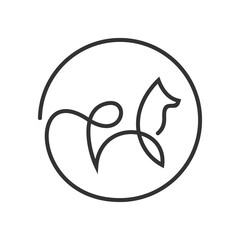 simple line art horse vector logo