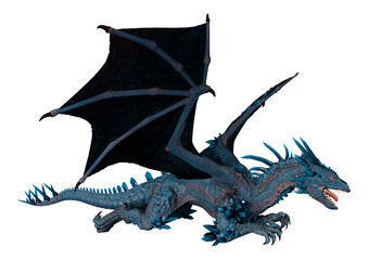 3D Rendering Fairy Tale Dragon on White