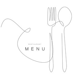 Menu restaurant background wit fork and spoon, vector illustration - obrazy, fototapety, plakaty