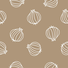 Vector hand drawn onion seamless pattern