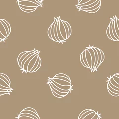 Gardinen Küche Muster  Vector hand drawn onion seamless pattern  © KY