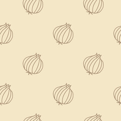 Vector hand drawn onion seamless pattern