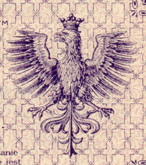 Orzeł Polski - Bank Polski - fragment banknotu 1 złoty z datą 28 lutego 1919									
