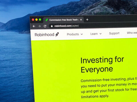 Menlo Park, California , U.S. - December 18, 2020: Website of Robinhood, a American financial services company.