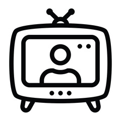 Naklejka premium News casting in glyph icon 