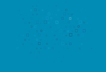 Light BLUE vector texture with disks, rectangles.