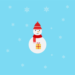 Hat Snowman Christmas Icon Design Illustrator