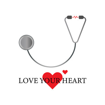 Stethoscope Pulse Heart Love Design