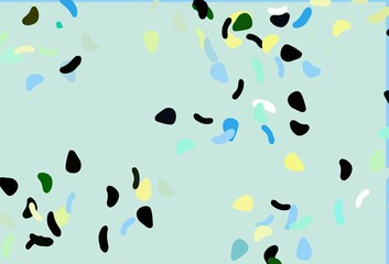 Light Green, Yellow vector template with memphis shapes.