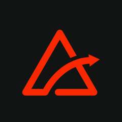 triangle with arrow logo
