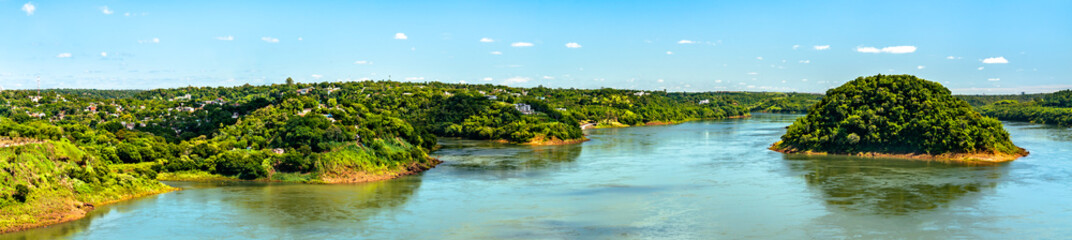 The Parana river at the border of Paraguay and Brazil in South America