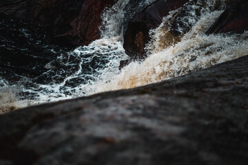 water flowing over the rocks