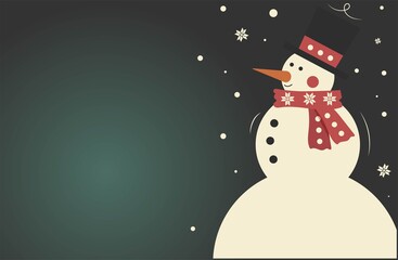 Vintage snowman on Christmas card