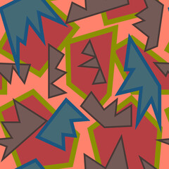 Seamless backdrop with chaotic curved geometry shapes