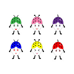 Beetle Emoticon Cartoon Icon Design Illustration