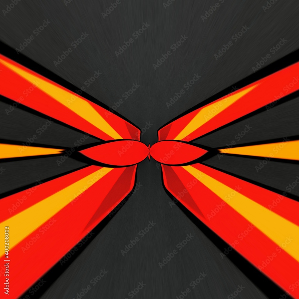 Aufkleber vivid yellow and bright red coloured building block on dark grey background patterns and designs