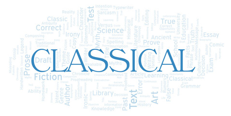 Classical typography word cloud create with the text only