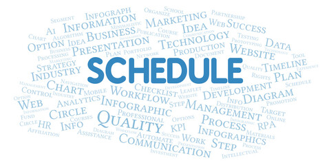 Fototapeta premium Schedule typography word cloud create with the text only.