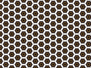 Seamless star pattern in black and gold on white background