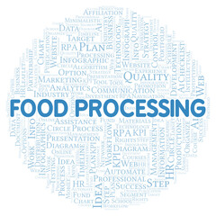 Fototapeta premium Food Processing typography word cloud create with the text only.