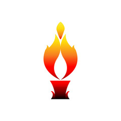 Fire Torch Icon Design Illustration