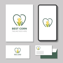 modern corn farm logo and icon vector illustration best design template