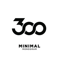 300 infinity number initial logo design - obrazy, fototapety, plakaty