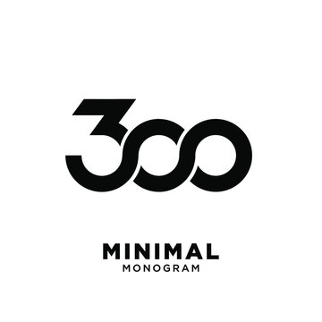 300 infinity number initial logo design