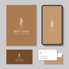 modern corn farm logo and icon vector illustration best design template