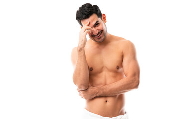 Fototapeta premium Good looking man in towel