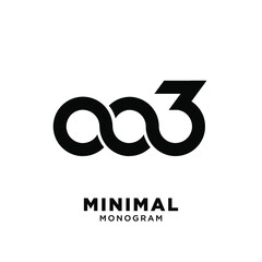 003 infinity number initial logo design