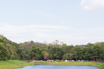 Khao Ruak Reservoir at Namtok Samlan National Park in Saraburi Thailand is a reservoir that tourists come to relax 