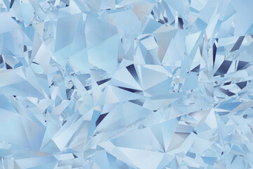 Crystal diamonds backdrop with a low-poly refractive index and attractive polygonal mosaic....