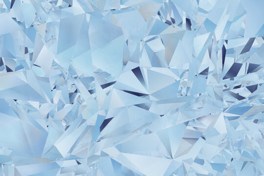 Crystal diamonds backdrop with a low-poly refractive index and attractive polygonal mosaic. Brilliants crystalline jewelry tones that look like broken glass and glitter adamant in luxury style.
