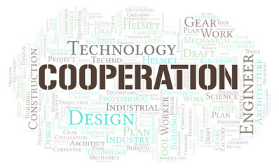 Obraz premium Cooperation typography word cloud create with the text only